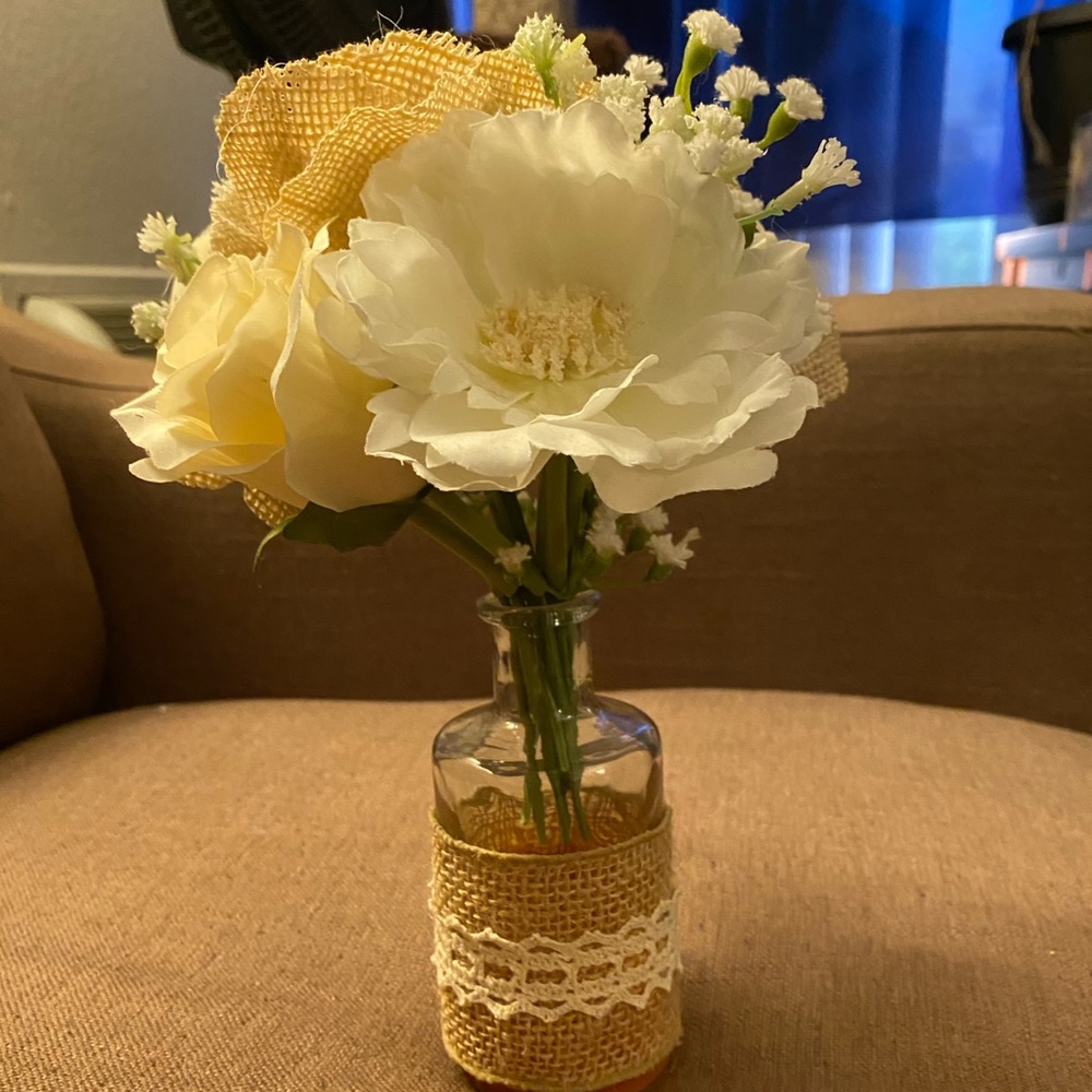 Hand made faux flower decor
